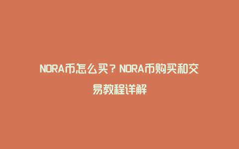 NORA币 交易所 购买教程