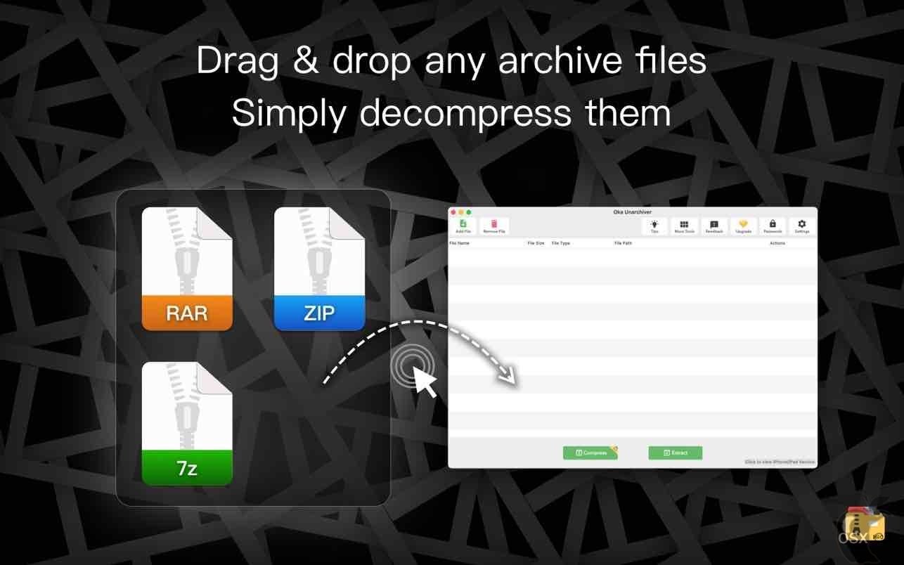 Oka Unarchiver Pro For Mac(解压工具)截图4