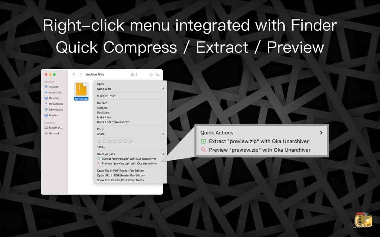 Oka Unarchiver Pro For Mac(解压工具)截图1