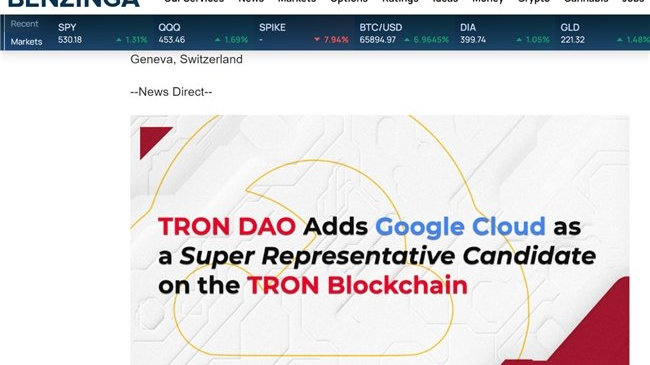 波场TRON超级代表候选 谷歌云 区块链基础设施 宣传图 无水印 色彩丰富