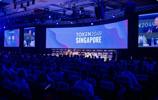 TOKEN2049在新加坡成功举办 主会场全景 宣传图 无水印 色彩丰富