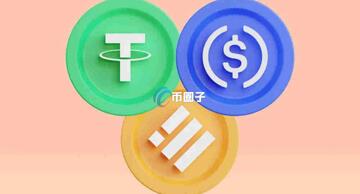 USDT稳定币,法币抵押型稳定币示意图,色彩丰富