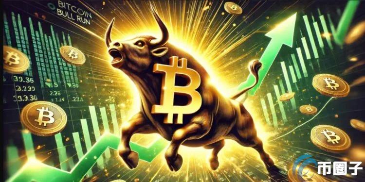 比特币牛市布局攻略 机构持仓分析,关键词包含 比特币牛市,色彩丰富 无水印 宣传图