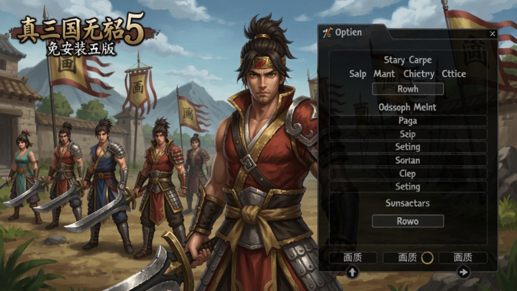 真三国无双5免安装中文版 画面设置 画质 选项界面