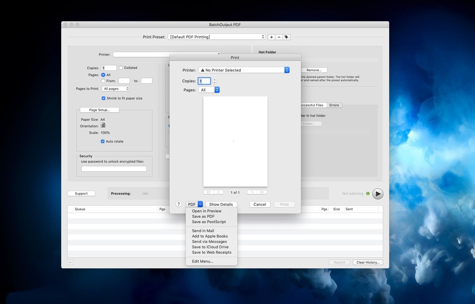 BatchOutput PDF for Mac(PDF文件批量打印工具)截图2