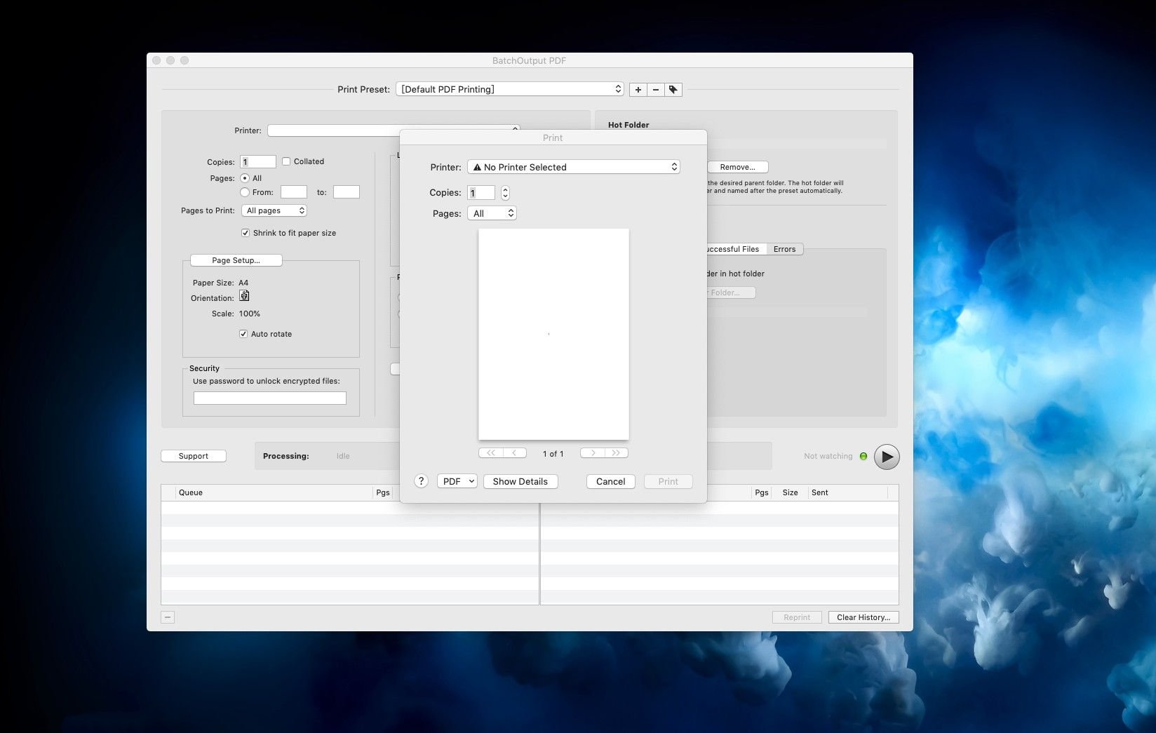 BatchOutput PDF for Mac(PDF文件批量打印工具)截图1
