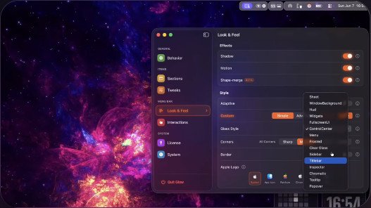 Glow菜单栏自定义应用 for Mac截图1