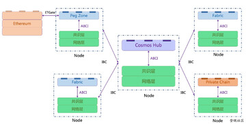 中继链连接多链网络示意图,Cosmos Hub 与 Polkadot 中继链