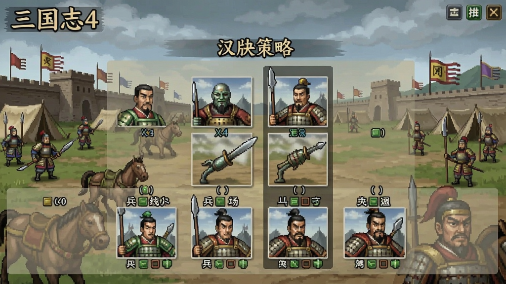 三国志4汉化版战场兵种对决策略画面