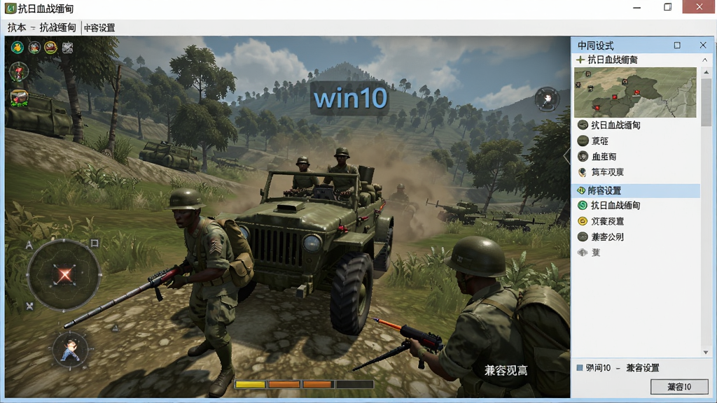 抗日血战缅甸简体中文版 win10 兼容设置界面 游戏画面
