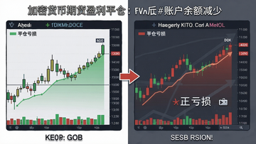 加密货币期货盈利平仓反而亏损的示意图,关键词平仓亏损,用对比图展示K线浮盈但账户余额减少的反差场景