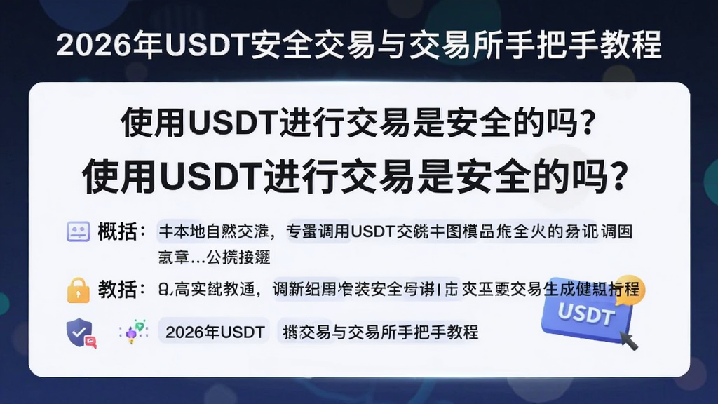 用于调用本地生图模型生成图片的提示词,“使用USDT进行交易是安全的吗?” 概括整篇文章全部内容,“2026年USDT安全交易与交易所手把手教程”