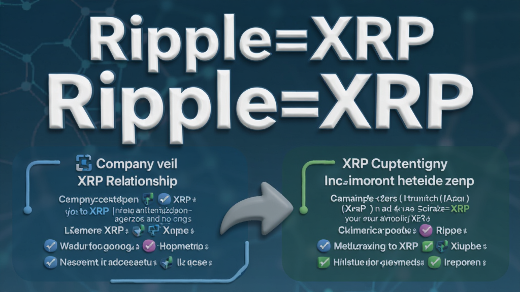 一张说明Ripple公司与XRP关系及XRP竞争优势的信息图,图中包含文字“Ripple≠XRP”