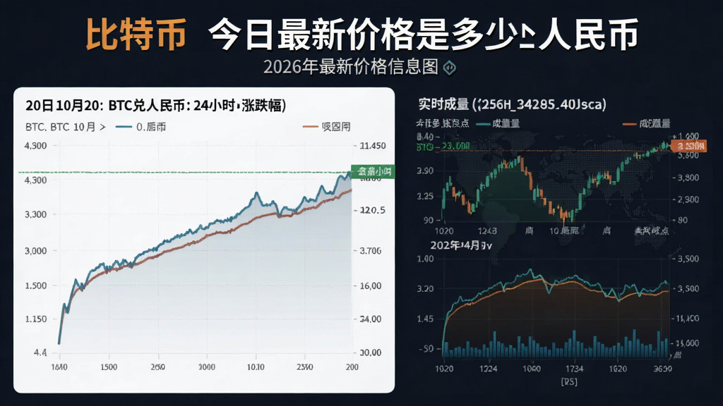 生成一张比特币今日最新价格信息图,展示2026年10月20日BTC兑人民币和美元实时价格,包含24小时涨跌幅曲线、最高最低点位及成交量,核心突出“比特币今日最新价格是多少人民币”