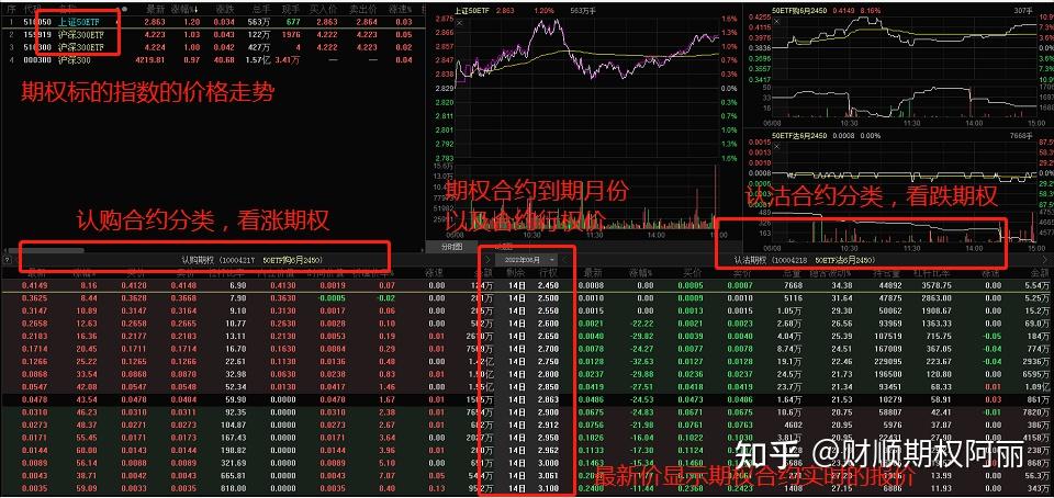 火必网期权T型报价界面详细解释,火必网期权操作教程详解