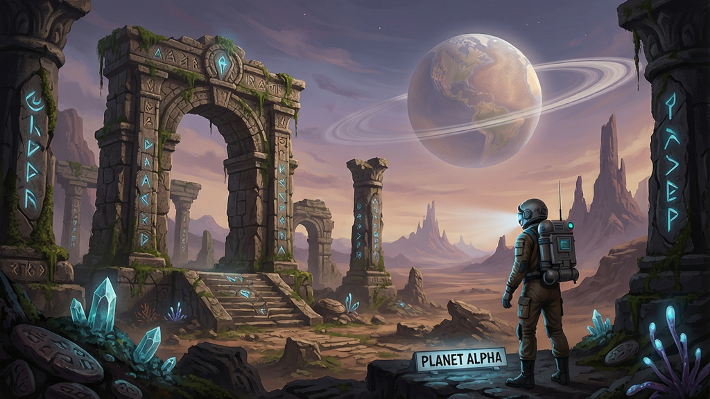 阿尔法星球(PLANET ALPHA) 外星球 神秘古代遗迹 探索画面