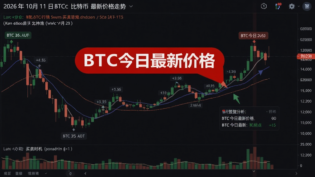 生成一张2026年10月11日比特币最新价格走势的K线图表,并用醒目标注“BTC今日最新价格”和关键点位,概括整篇文章关于BTC行情分析和买卖时机的内容