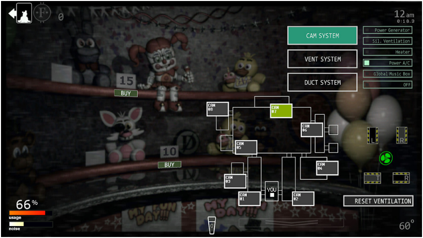 终极定制夜(Ultimate Custom Night)秘籍彩蛋输入画面
