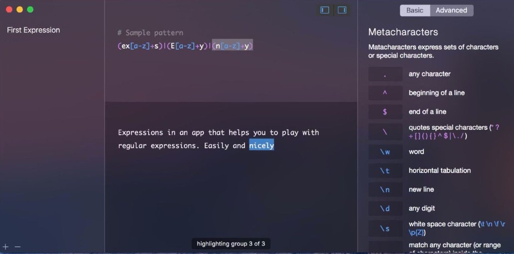 Expressions强大的正则表达式工具 for Mac截图3