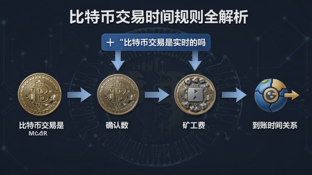 比特币交易时间规则全解析,图解交易流程,解释“比特币交易是实时的吗”疑问,展示确认数、矿工费和到账时间关系