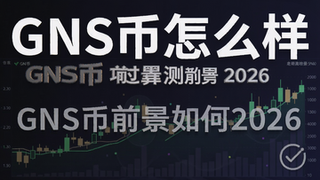 一张以“GNS币怎么样”为主题的配图,图中有文字“GNS币前景如何2026”及走势K线,概括GNS币项目评测与前景分析