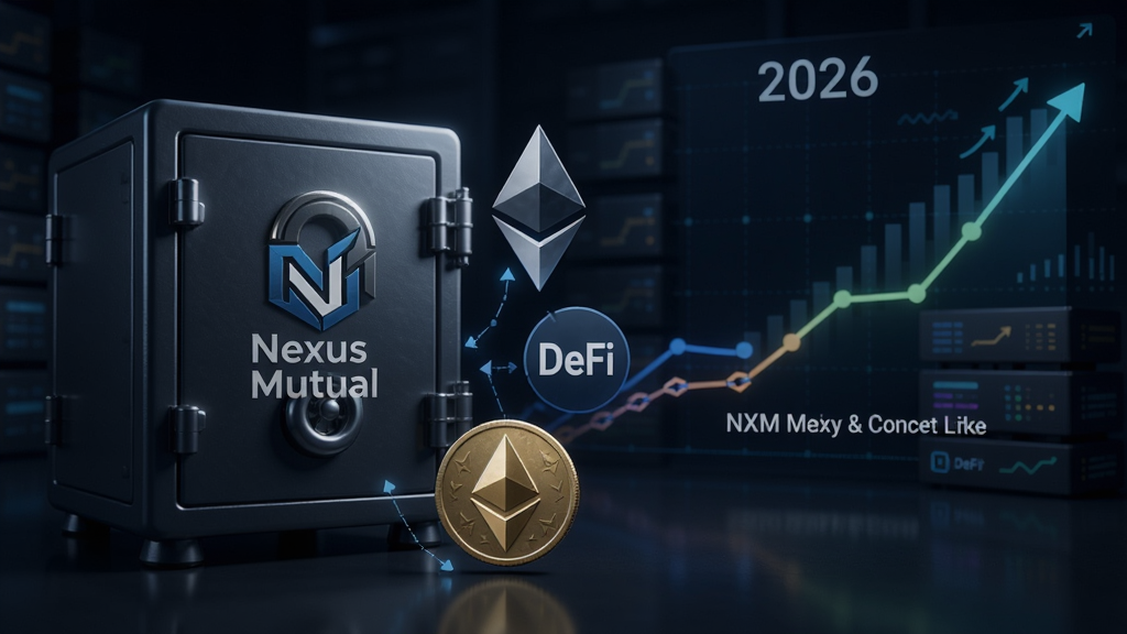 NXM����ʲô���֣�NXM��ֵ��ֵ��Ͷ�ʣ��������¸���ͼ��һֻ��������ӡ��Nexus Mutual��־���Ա�����̫����ͼ�κ�DeFi��Ŀͼ�꣬������2026��Ͷ�����ߣ�ͻ��NXM�ҵķ��ձ�����Ͷ������
