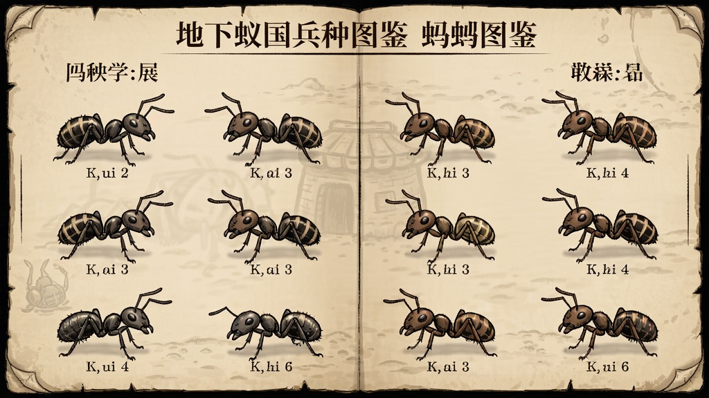 地下蚁国兵种图鉴 蚂蚁种类展示