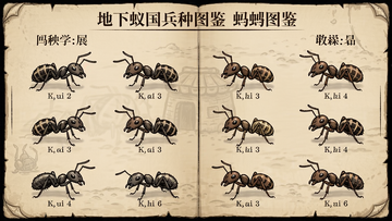 地下蚁国兵种图鉴 蚂蚁种类展示