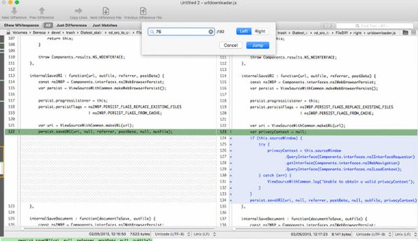 VisualDiffer for Mac��ͬ���ļ��м�·�����н���ȽϽ�ͼ3
