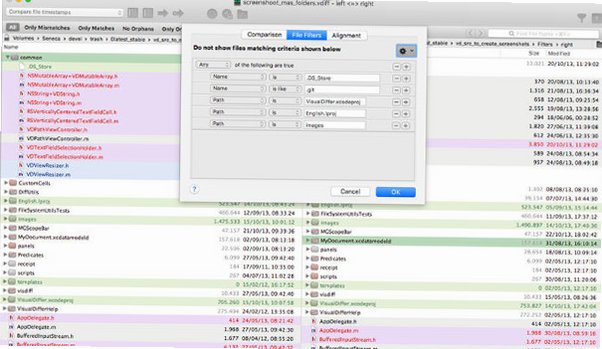 VisualDiffer for Mac��ͬ���ļ��м�·�����н���ȽϽ�ͼ1