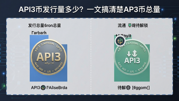 API3币发行总量与流通量对比图示,展示API3币锁仓、流通和待解锁,