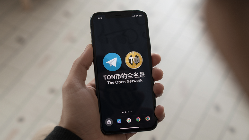 һ���������ֻ�����Ļ����ʾTelegram��TON�ҵ�ͼ�꣬ͼ�ﻹҪע����TON�ҵ�ȫ����The Open Network��
