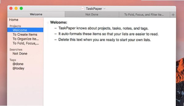 TaskPaper 纯文本GTD工具 for Mac截图3