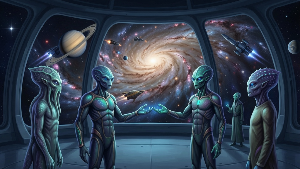 无尽的银河系 外星文明交流画面