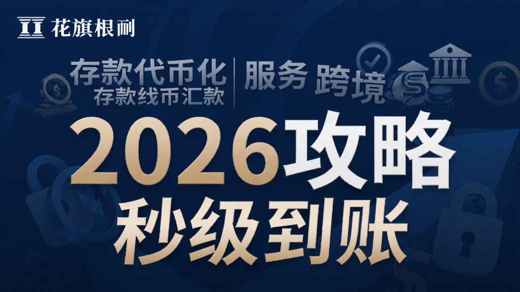 花旗银行存款代币化智能合约跨境汇款2026攻略主视觉,关键词:存款代币化服务,整张图概括花旗银行推出存款代币化服务改善跨境汇款支持智能合约的全部内容,图中有“2026攻略”和“秒级到账”字样