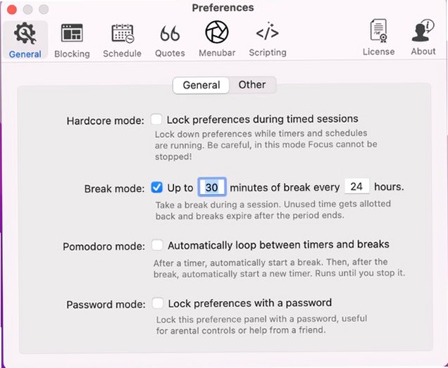 Focus for Mac 帮助你拦截那些会使你分心的网站截图4