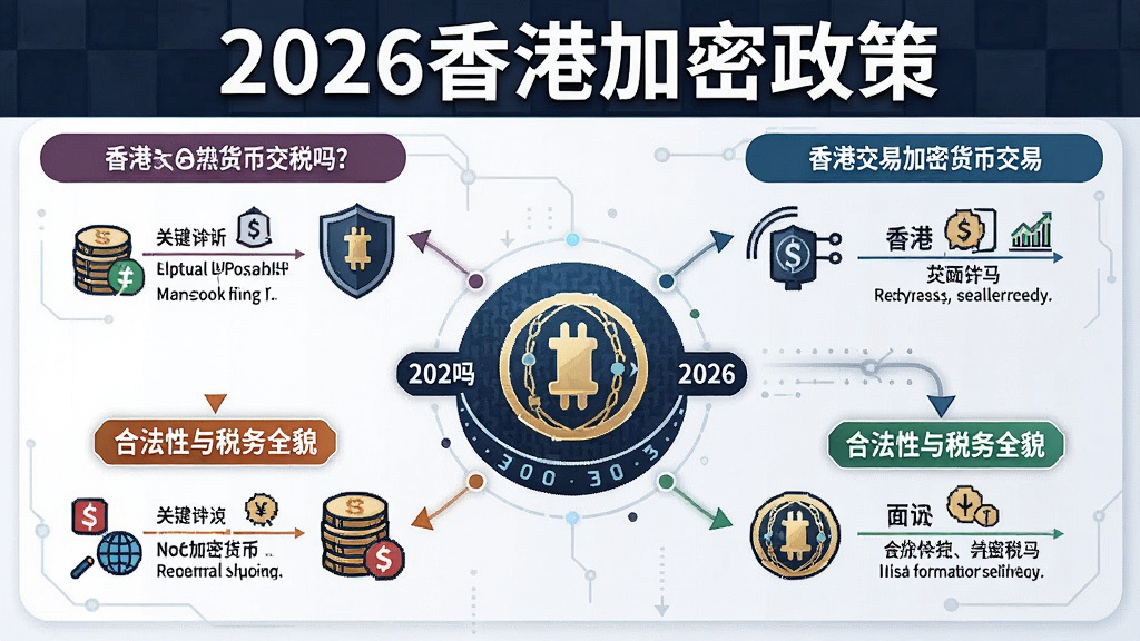 香港交易加密货币合法吗要交税吗2026政策详解信息图,关键词:香港交易加密货币需要交税吗?,概括香港加密货币交易的合法性与税务全貌,图中文字“2026香港加密政策”