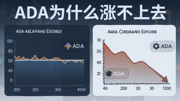 用于调用本地生图模型生成图片的提示词,ADA为什么涨不上去?一张展现ADA价格长期横盘与市场情绪低落的插画,伴有Cardano生态链上数据下滑的图表元素,整体色调偏冷,'ADA为什么涨不上去'作为标题置于画面顶部