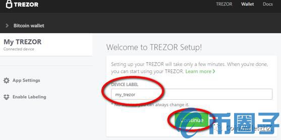 Trezor��Ǯ�����ӵ��Գ�ʼ�����棬���ʹ��