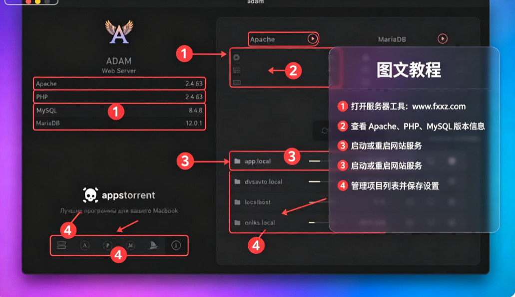 Adam Mac版 轻量化LAMP本地Web开发环境工具 Adam Mac版 轻量化LAMP本地Web开发环境工具