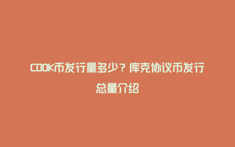 cook币前景,cook币是什么项目币