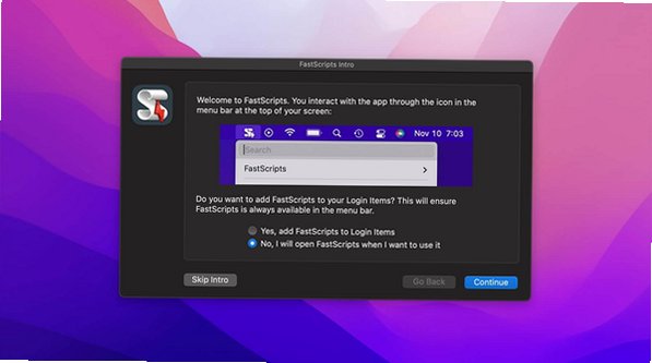 FastScripts Mac版 菜单栏脚本快捷键自动化工具截图1