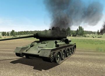 二战坦克:T-34对虎式战斗画面
