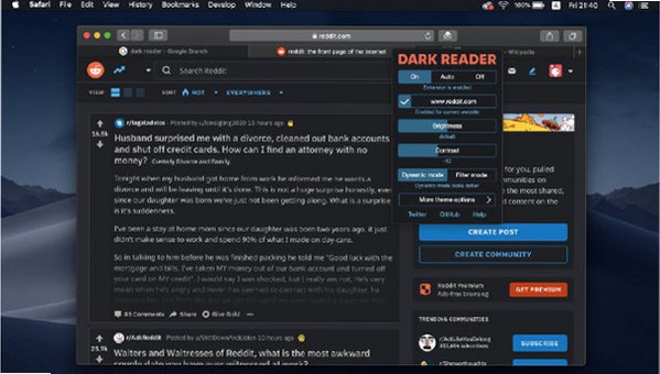 Dark Reader for Safari Mac版 Safari网页深色模式扩展截图2