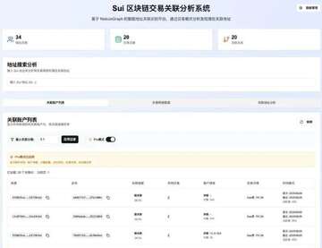 Sui链上数据监测与分析工具界面