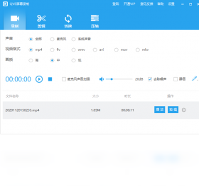 QVE屏幕录制界面