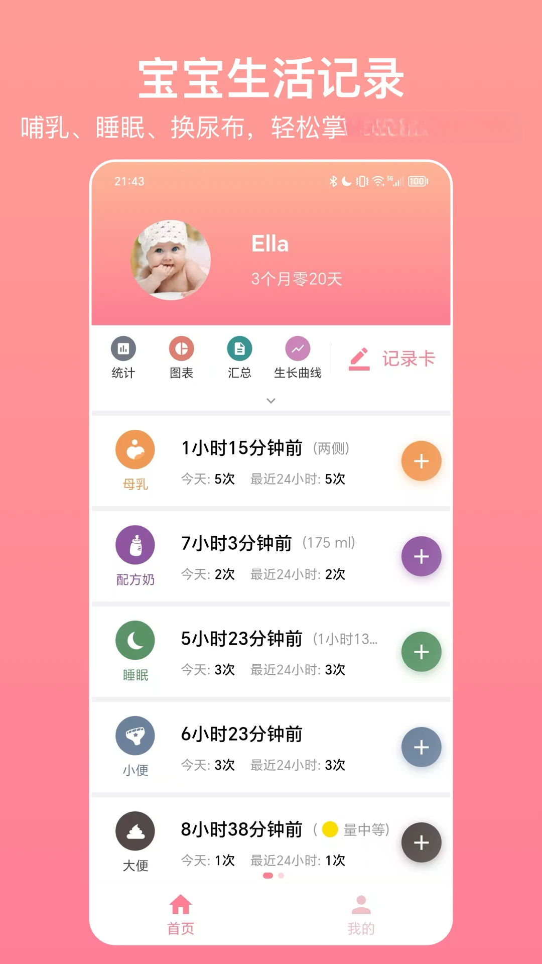宝宝生活记录-喂奶睡眠换尿布7.7.4最新版截图0