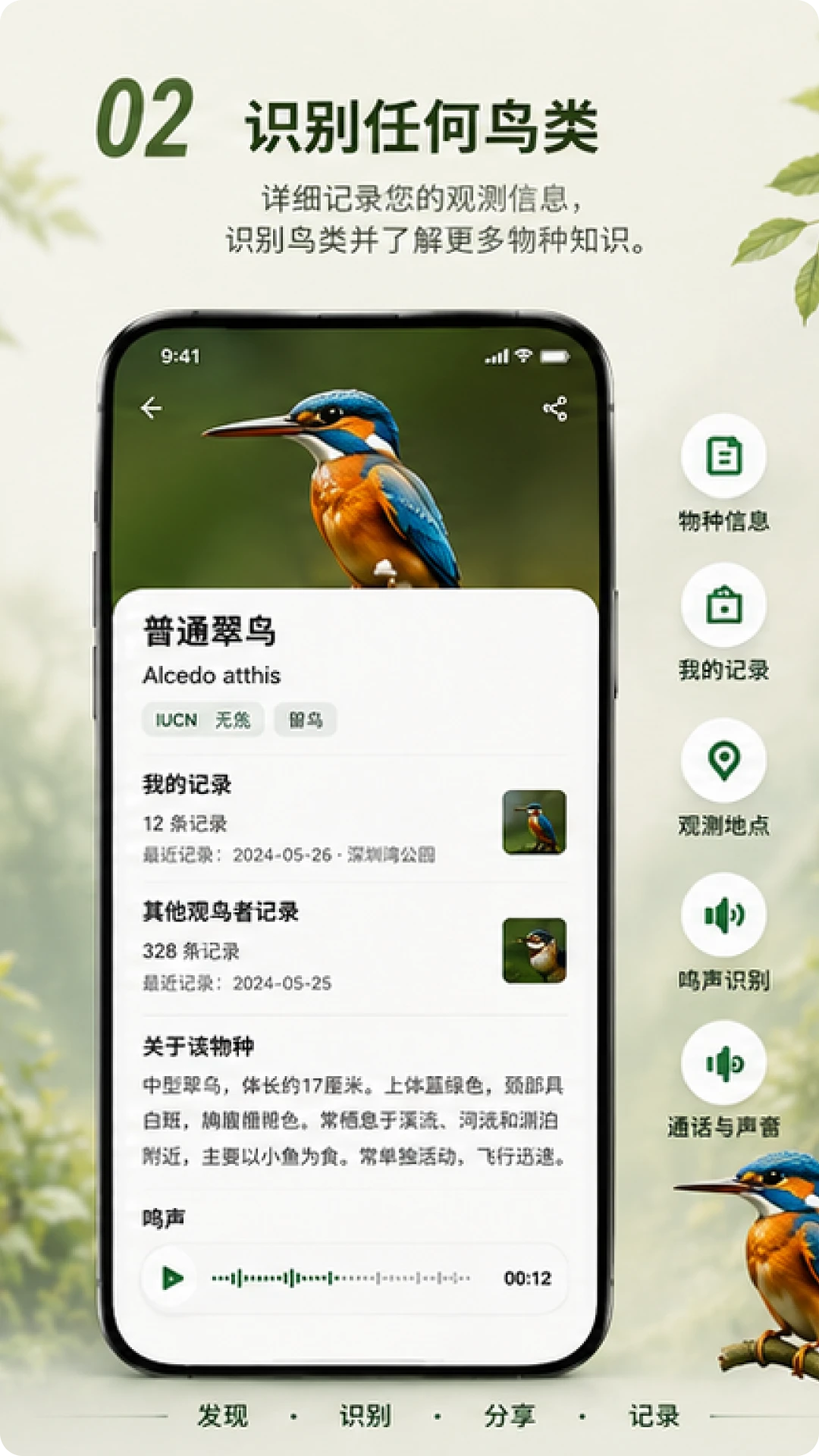Go Birding识别功能示例