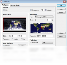 EarthView设置界面