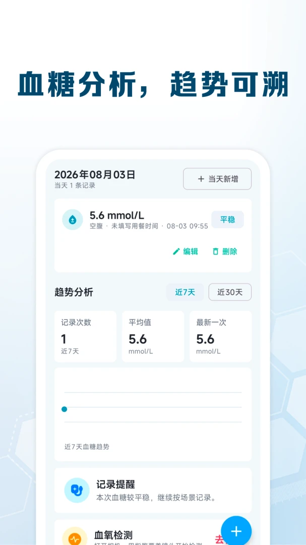 血糖血压追踪安卓版数据记录功能